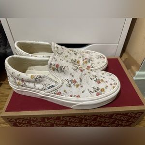 Vans floral slip ons